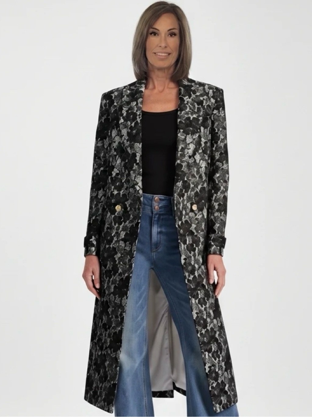 Alice + Olivia Jimmy Lace Trench Coat Off White Black Medium M NWT