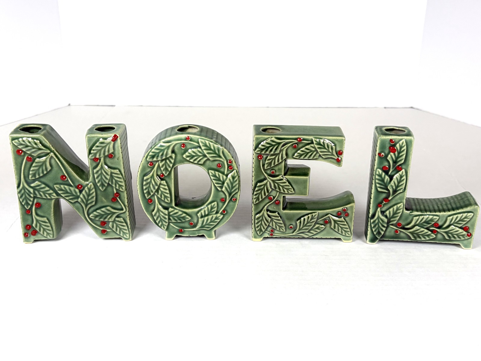 Rare VTG 1950s MCM Tilso NOEL Holiday Candle Holder Set w/ Original Foil Label Rare VTG 1950s MCM Tilso NOEL Holiday Candle Holder Set w/ Original Foil Label
