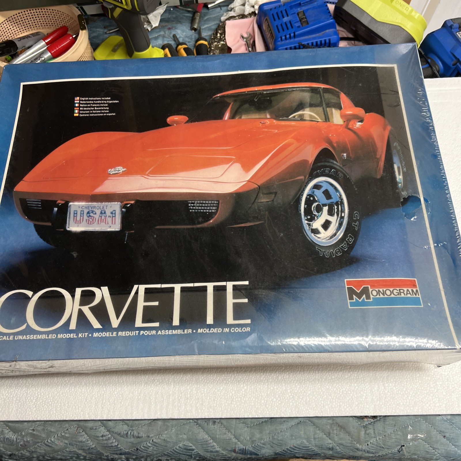 Monogram 1/8 Scale Chevrolet Corvette Big Scale Unassembled Plastic Model Kit Monogram 1/8 Scale Chevrolet Corvette Big Scale Unassembled Plastic Model Kit