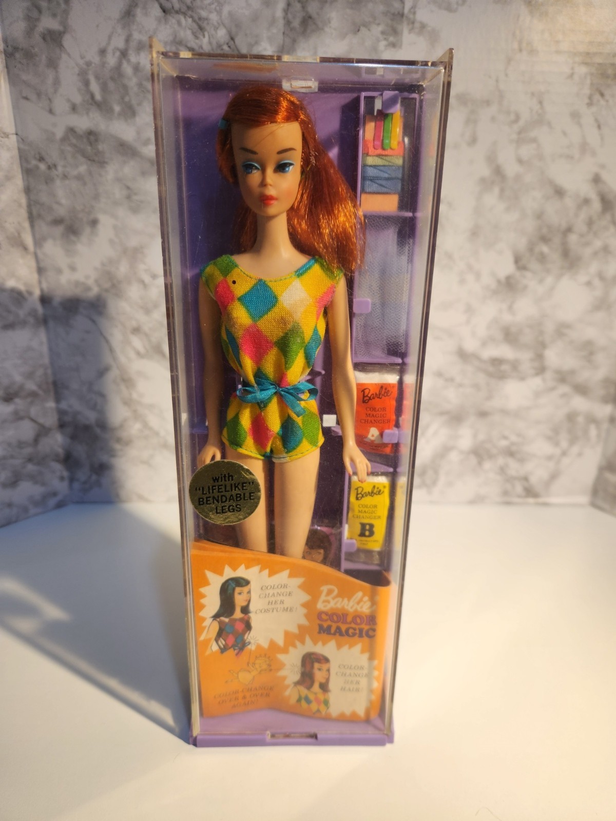 Rare 1966 Mattel Color Magic Barbie - Ruby Red - Complete in Box - Beautiful Rare 1966 Mattel Color Magic Barbie - Ruby Red - Complete in Box - Beautiful