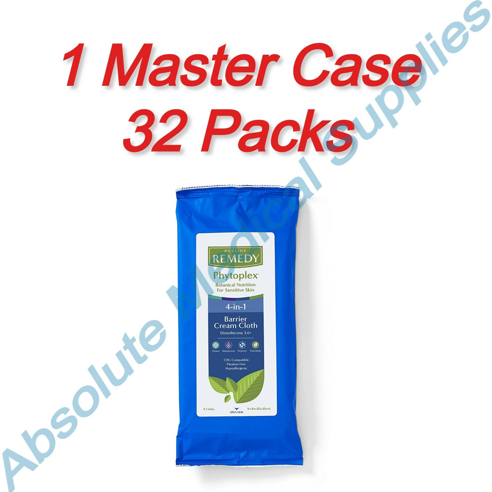 *32-Packs* Medline Remedy Phytoplex 4-in-1 Barrier Cream Cloth Wipes MSC092508 *32-Packs* Medline Remedy Phytoplex 4-in-1 Barrier Cream Cloth Wipes MSC092508