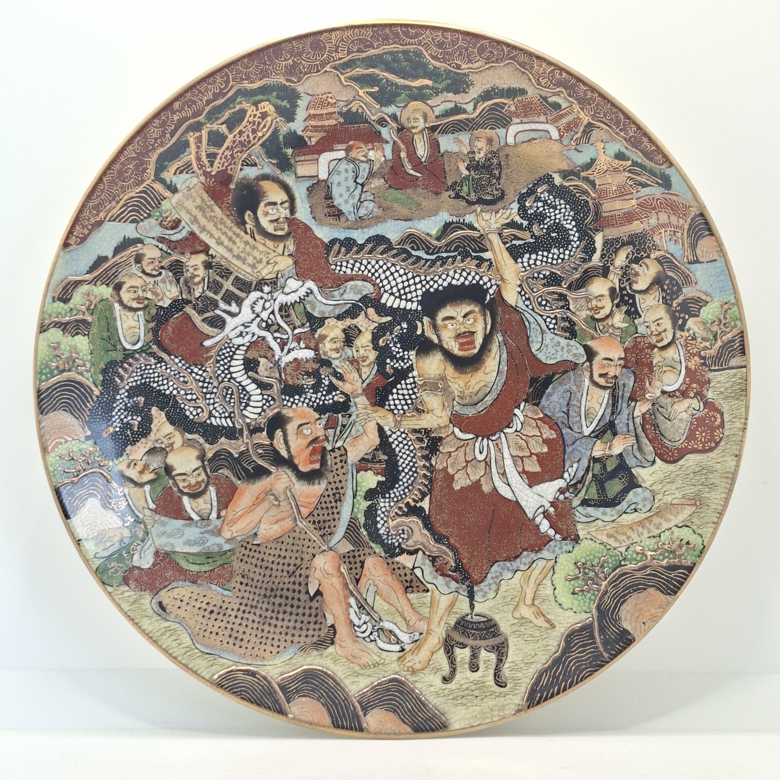 Japanese Satsuma Pottery Plate Choshuzan Kyoto by Jissei Meiji Antique