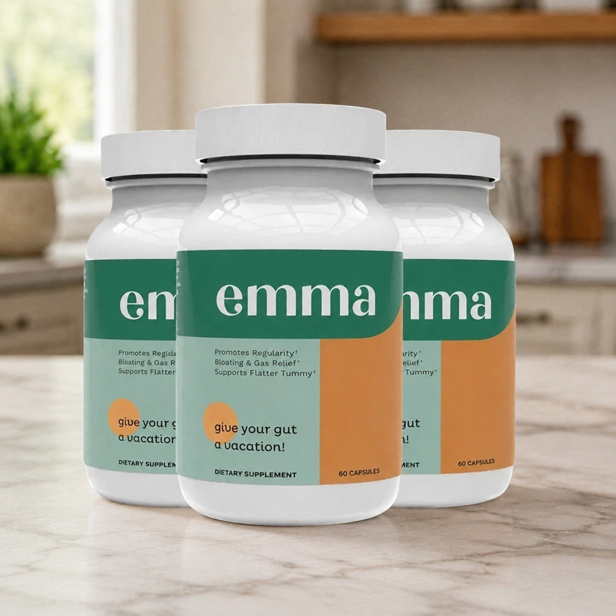 3 Pack Emma Gut Health Supplement 180 Capsules for Bloating Relief & Leaky Gut 3 Pack Emma Gut Health Supplement 180 Capsules for Bloating Relief & Leaky Gut