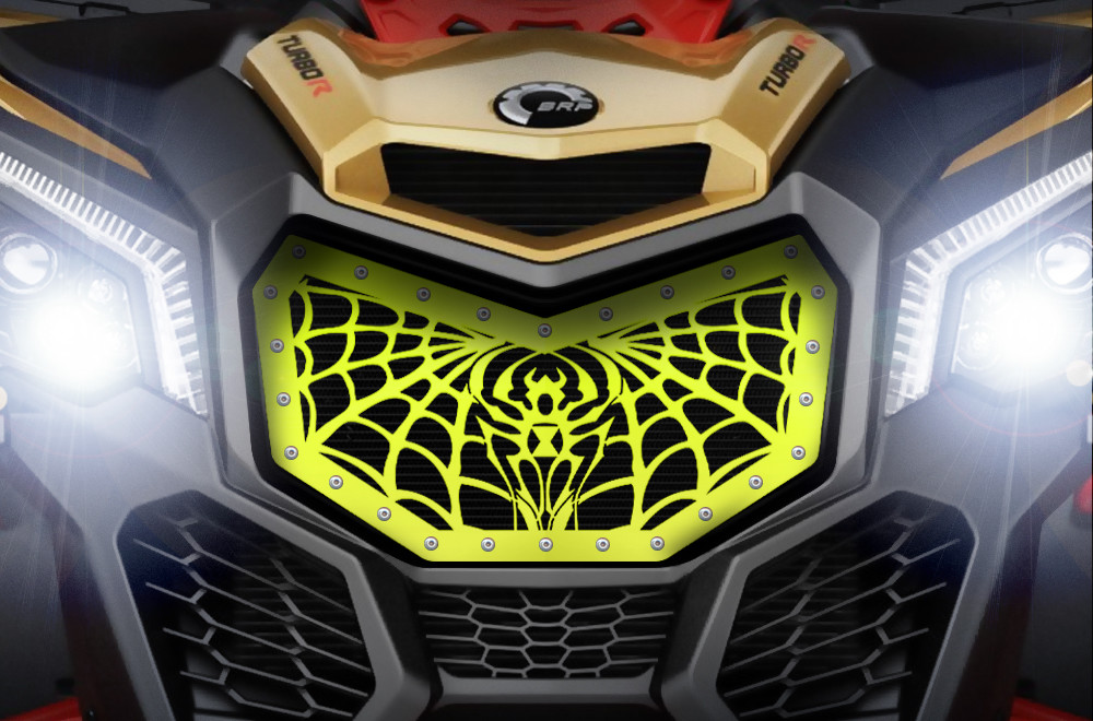 Custom Aftermarket Steel Grille for 2016+ CanAm Maverick X3 WIDOW Lime Squeeze