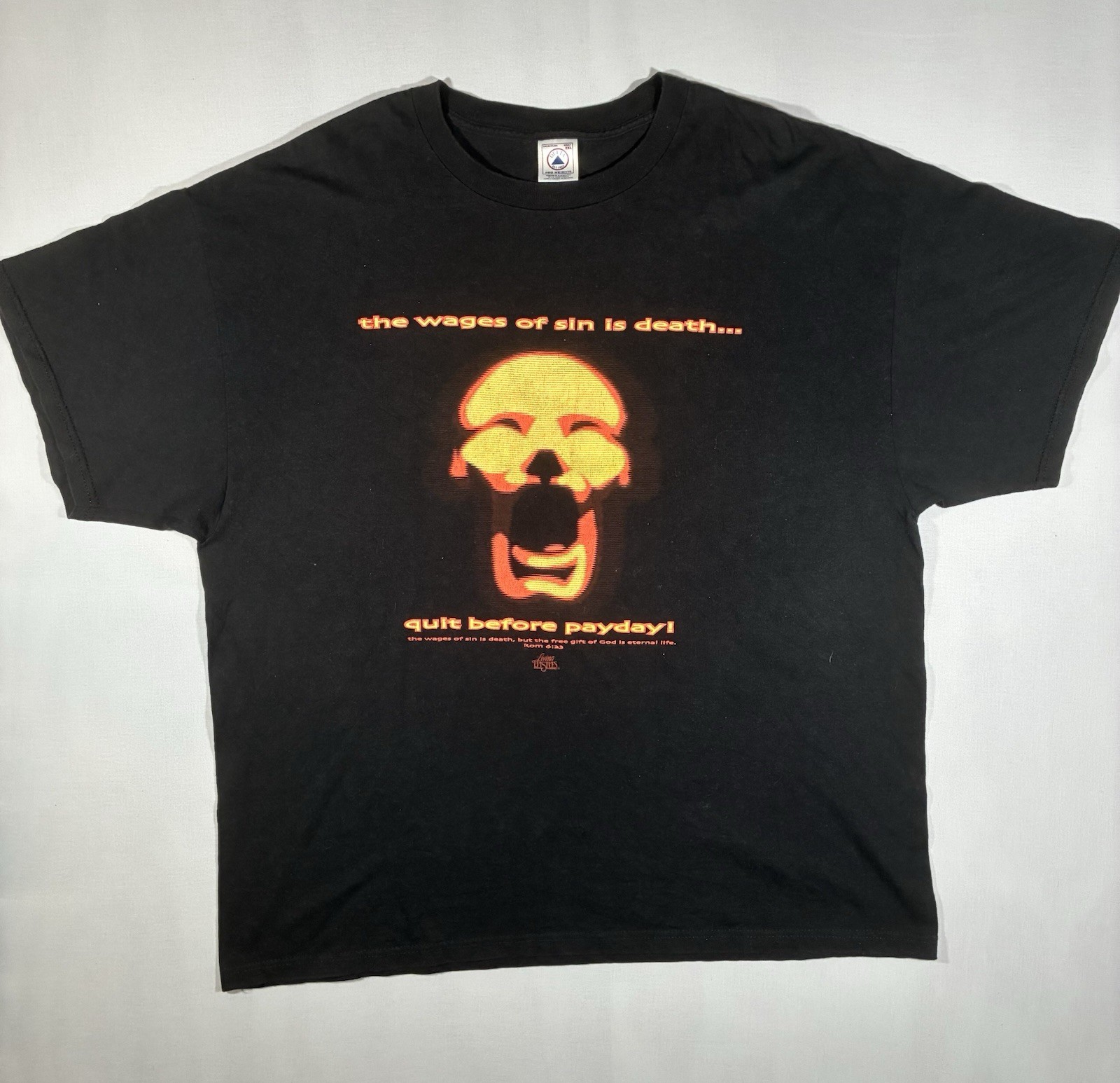 90’s Vintage RARE Living Epistles “Wages Of Sin Is Death” Size 2XL Jesus Tee 90’s Vintage RARE Living Epistles “Wages Of Sin Is Death” Size 2XL Jesus Tee