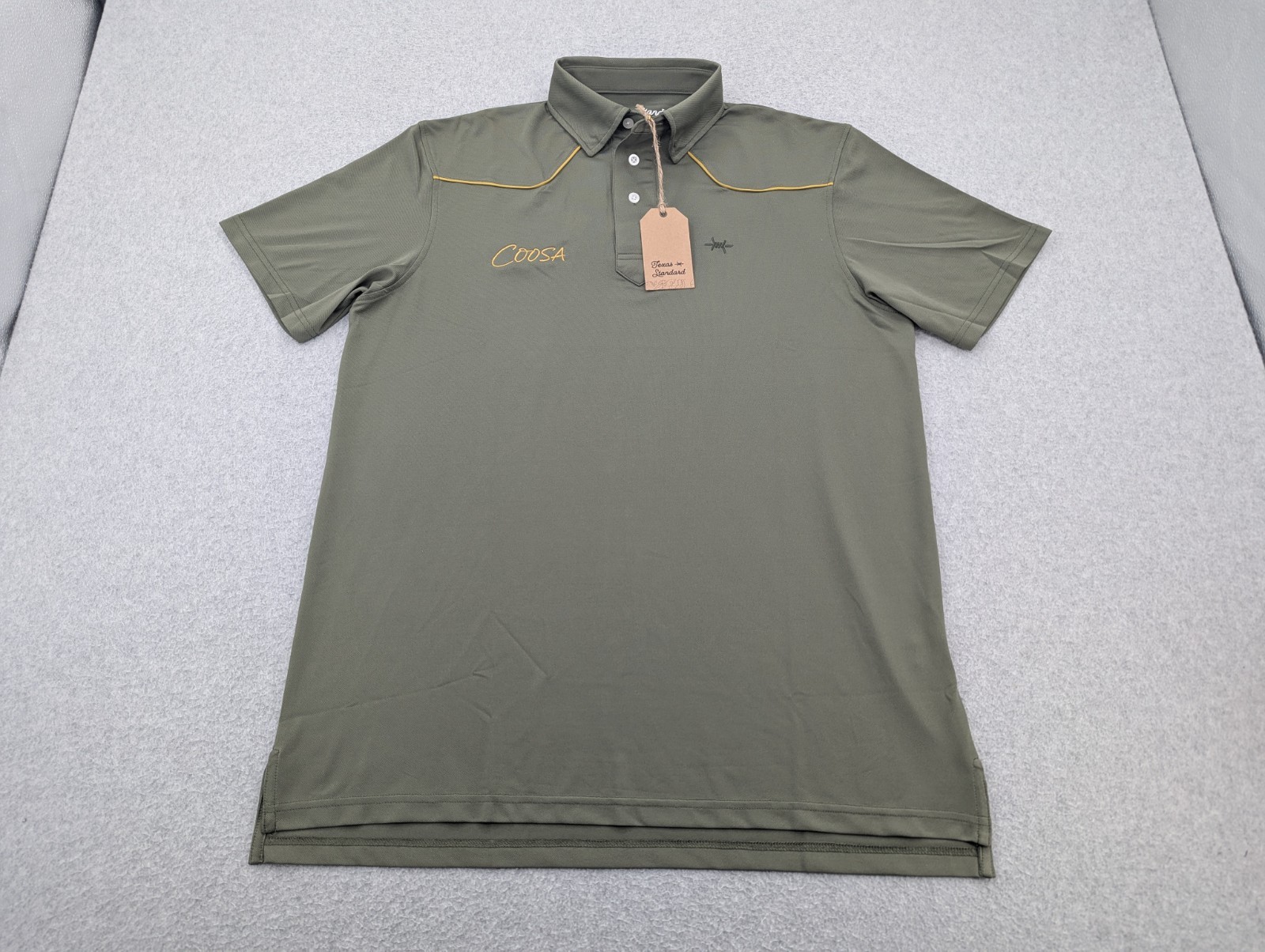 NWT Texas Standard Lariat Western Polo Shirt Mens Large Green Performance Logo NWT Texas Standard Lariat Western Polo Shirt Mens Large Green Performance Logo