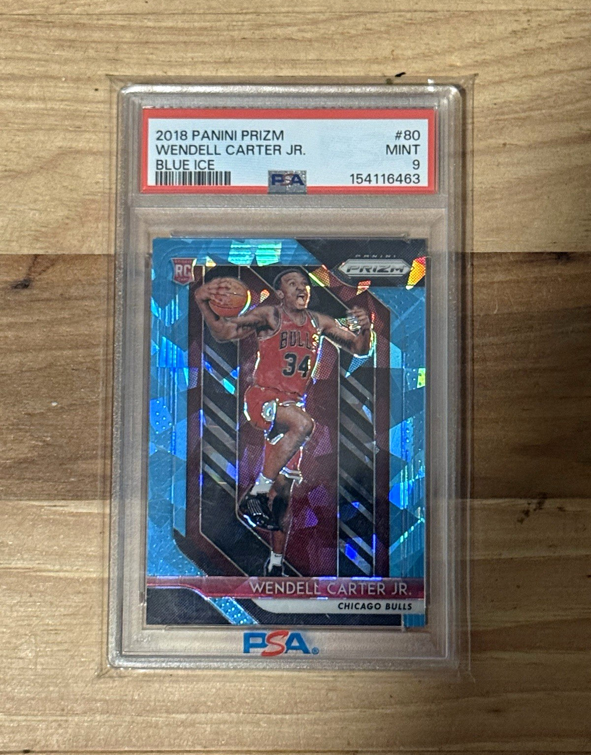 Panini 2018-19 Prizm Wendell Carter Jr. #80 Blue Ice Prizm RC Bulls /99 PSA 9 Panini 2018-19 Prizm Wendell Carter Jr. #80 Blue Ice Prizm RC Bulls /99 PSA 9