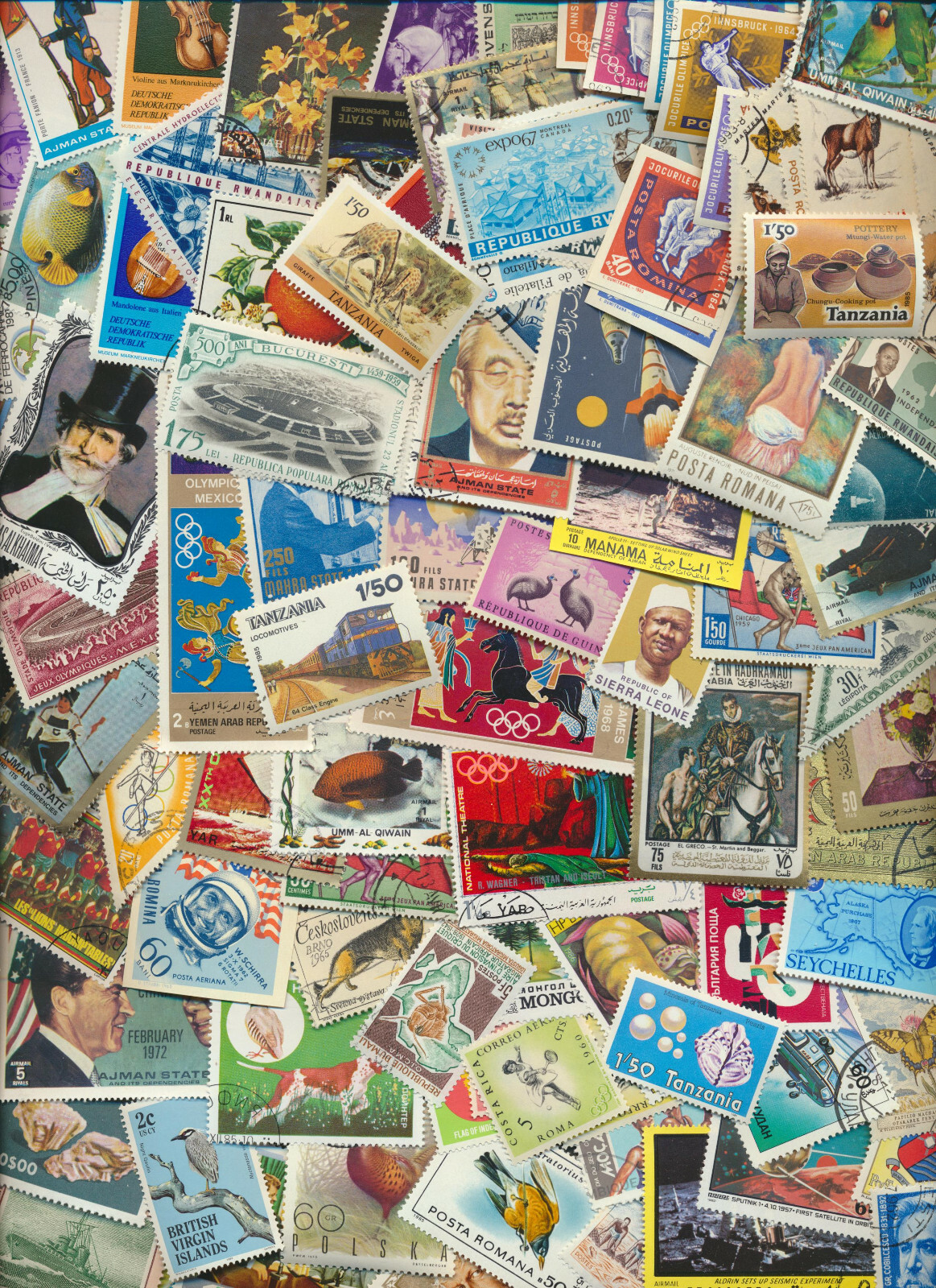 OVER 1400 STAMPS Big Value Great World Off PaperTopical Colorful Stamp Mixture