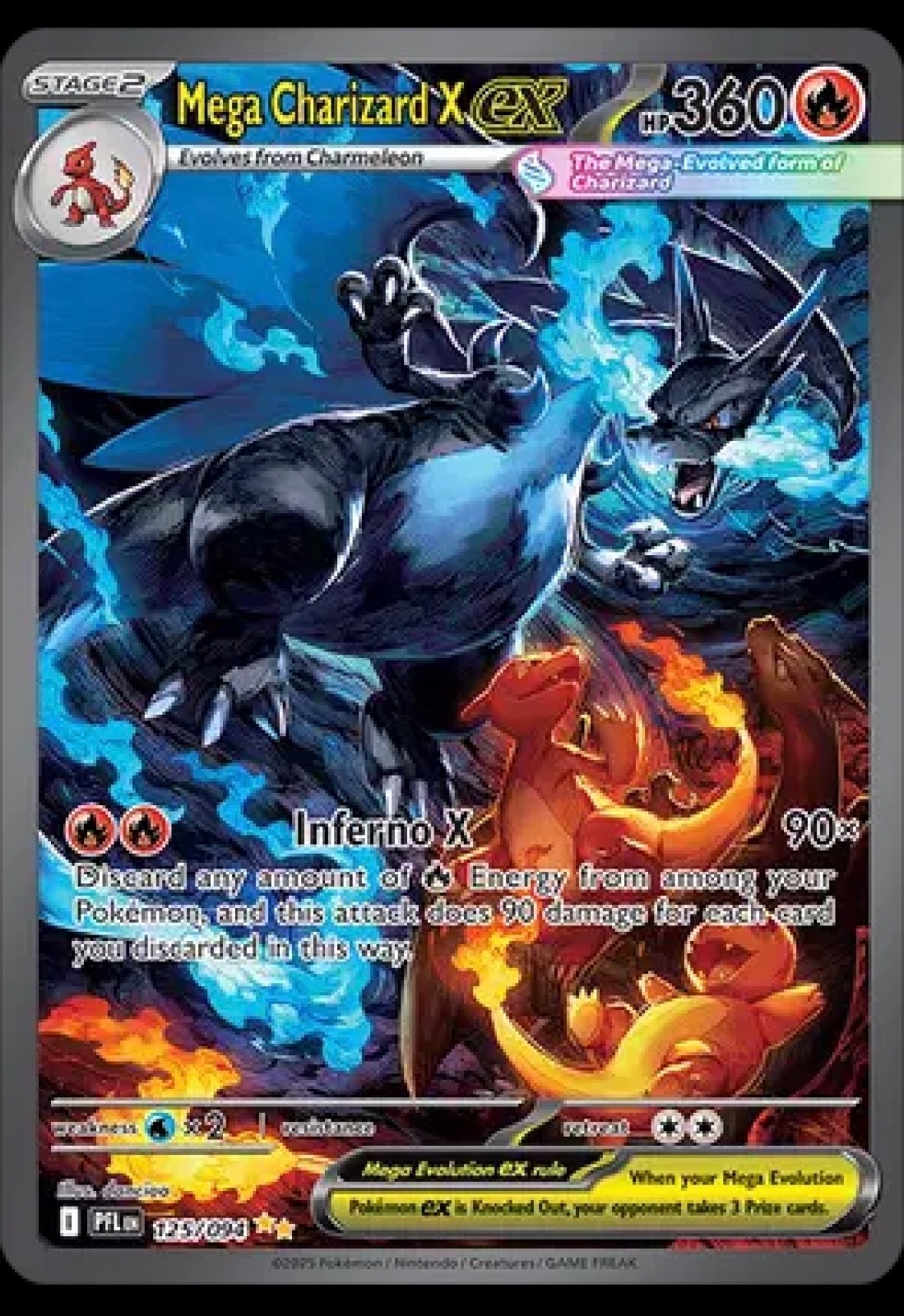 Mega Charizard X ex 125/094 Me02: Phantasmal Flames Holo Mega Charizard X ex 125/094 Me02: Phantasmal Flames Holo