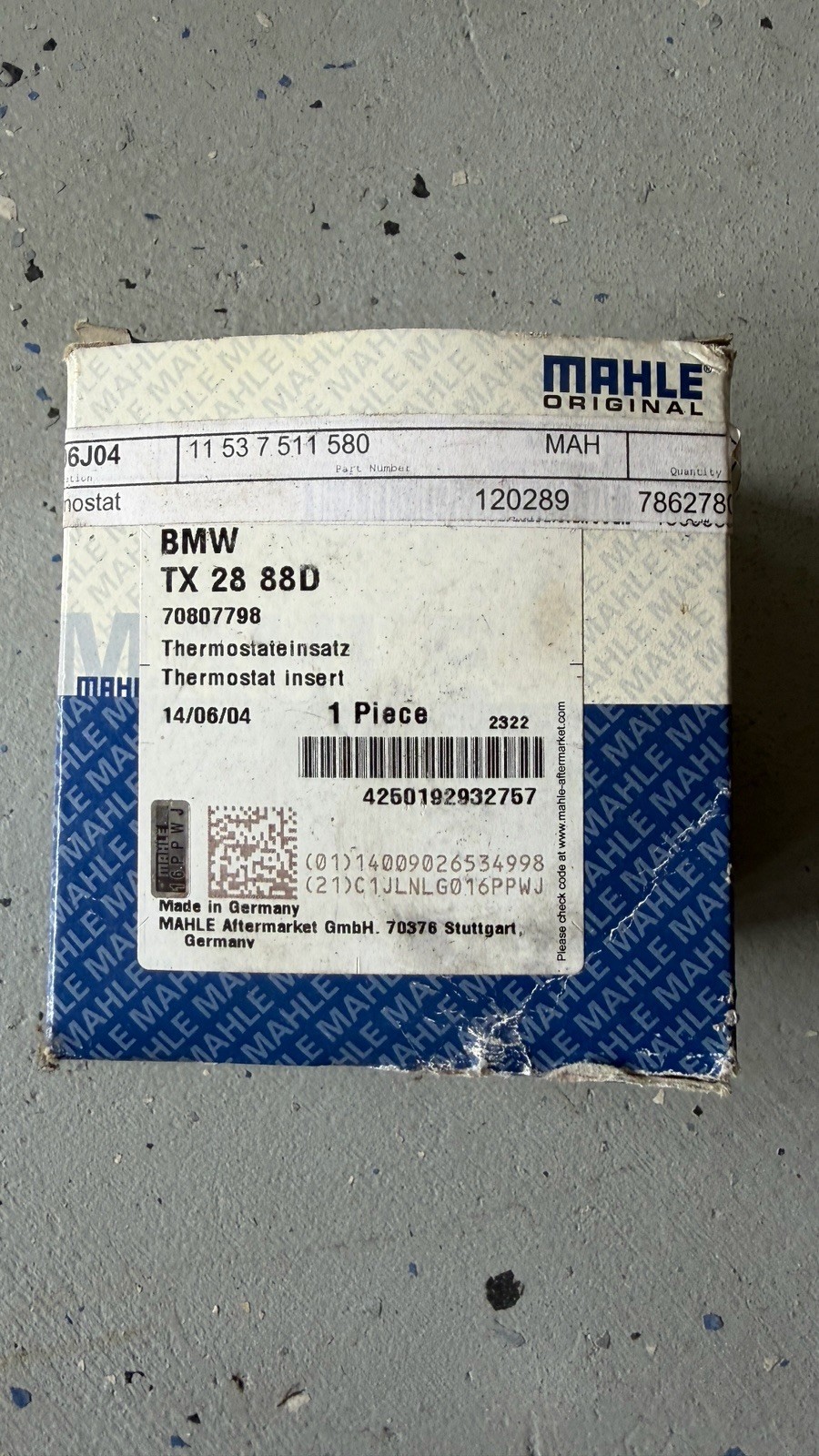 ✅ Genuine OEM Mahle Behr Thermostat with O-Ring for BMW E34 E36 Z3 M3 TX2888D