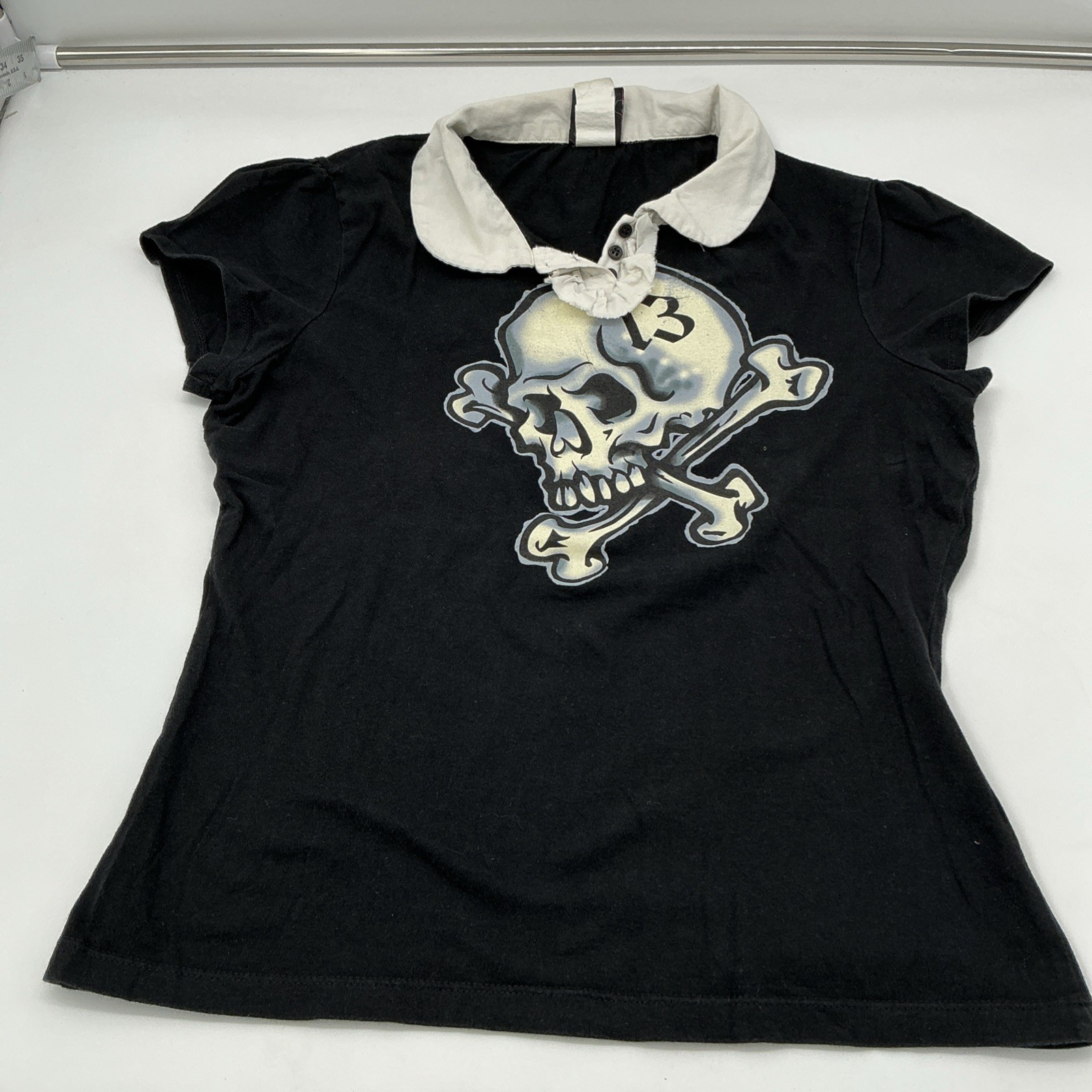 Lucky 13 Skull N’ Bones Women’s Blouse: Size Medium, Official, Preowned Lucky 13 Skull N’ Bones Women’s Blouse: Size Medium, Official, Preowned