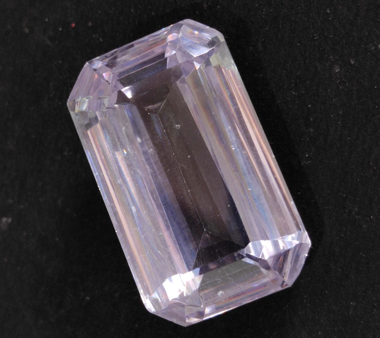 Natural Emerald Cut Cambodian Zircon Certified 95.60 Ct White ColorLooseGemstone