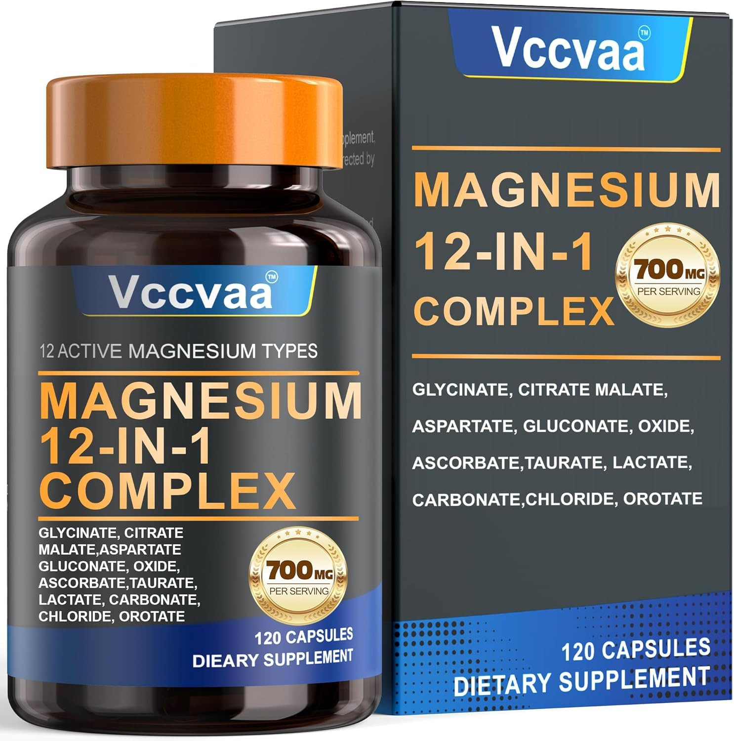 12 En 1 Complejo De Magnesio 700mg Suplemento 120 Cápsulas Para Mujeres Hombre 12 En 1 Complejo De Magnesio 700mg Suplemento 120 Cápsulas Para Mujeres Hombre