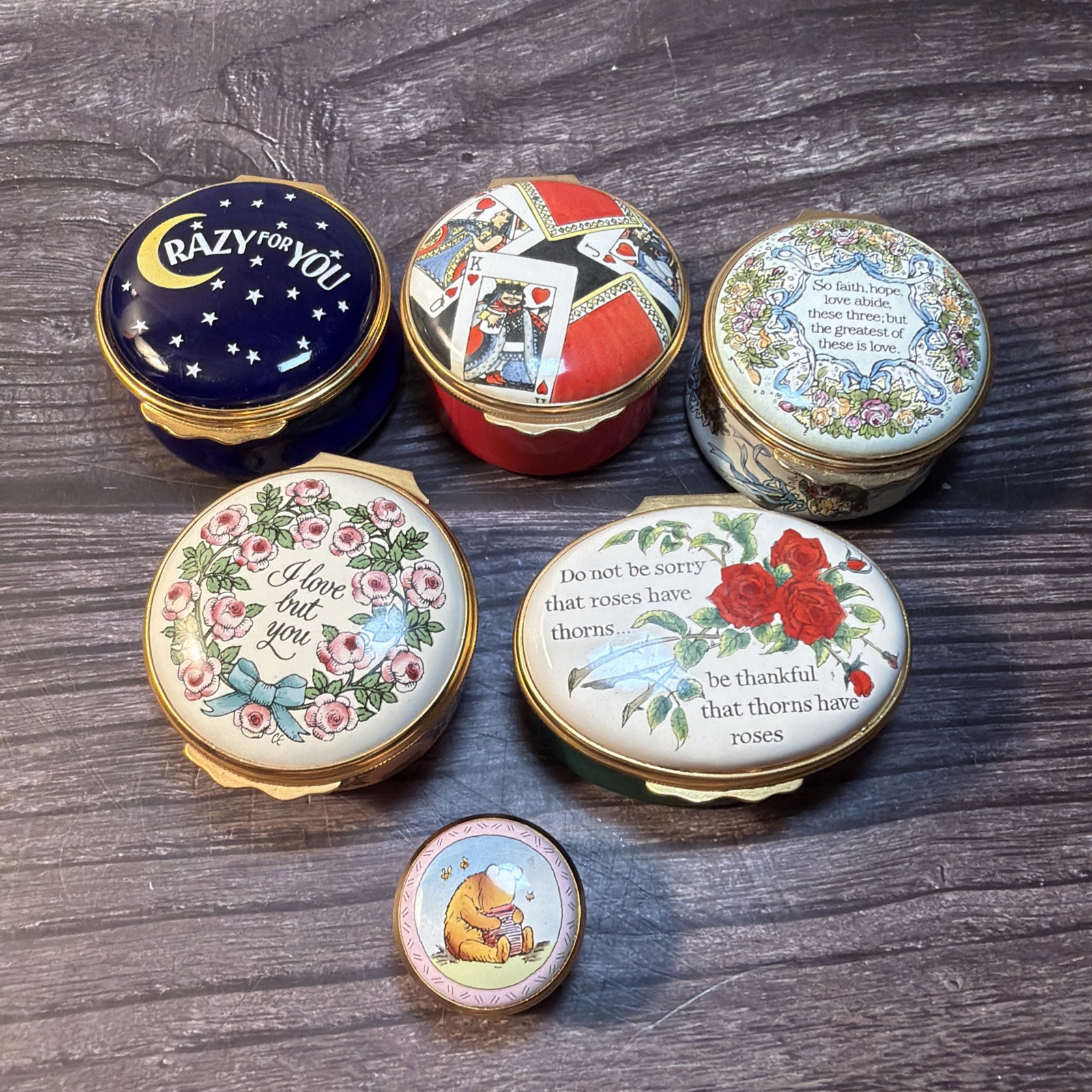 Vintage Halcyon Days Enamel Trinket Box Lot 6 Tiffany Co Commission Marked UK