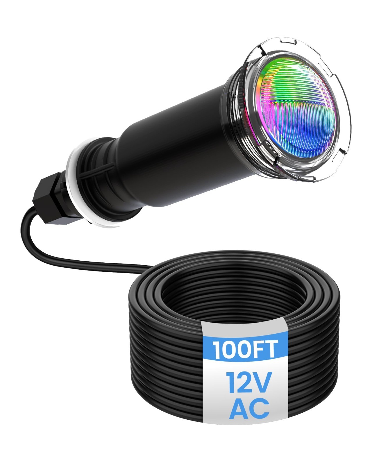 100FT 1.5in 18W LED Pool Light For Pentair GloBrite 12V AC RGB Color Changing