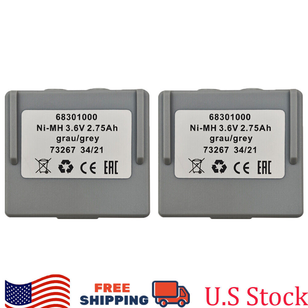 2PCS 68301000 3.6V 2750mAh NI-MH Battery Replace for 68300900 Rechargeable US 2PCS 68301000 3.6V 2750mAh NI-MH Battery Replace for 68300900 Rechargeable US