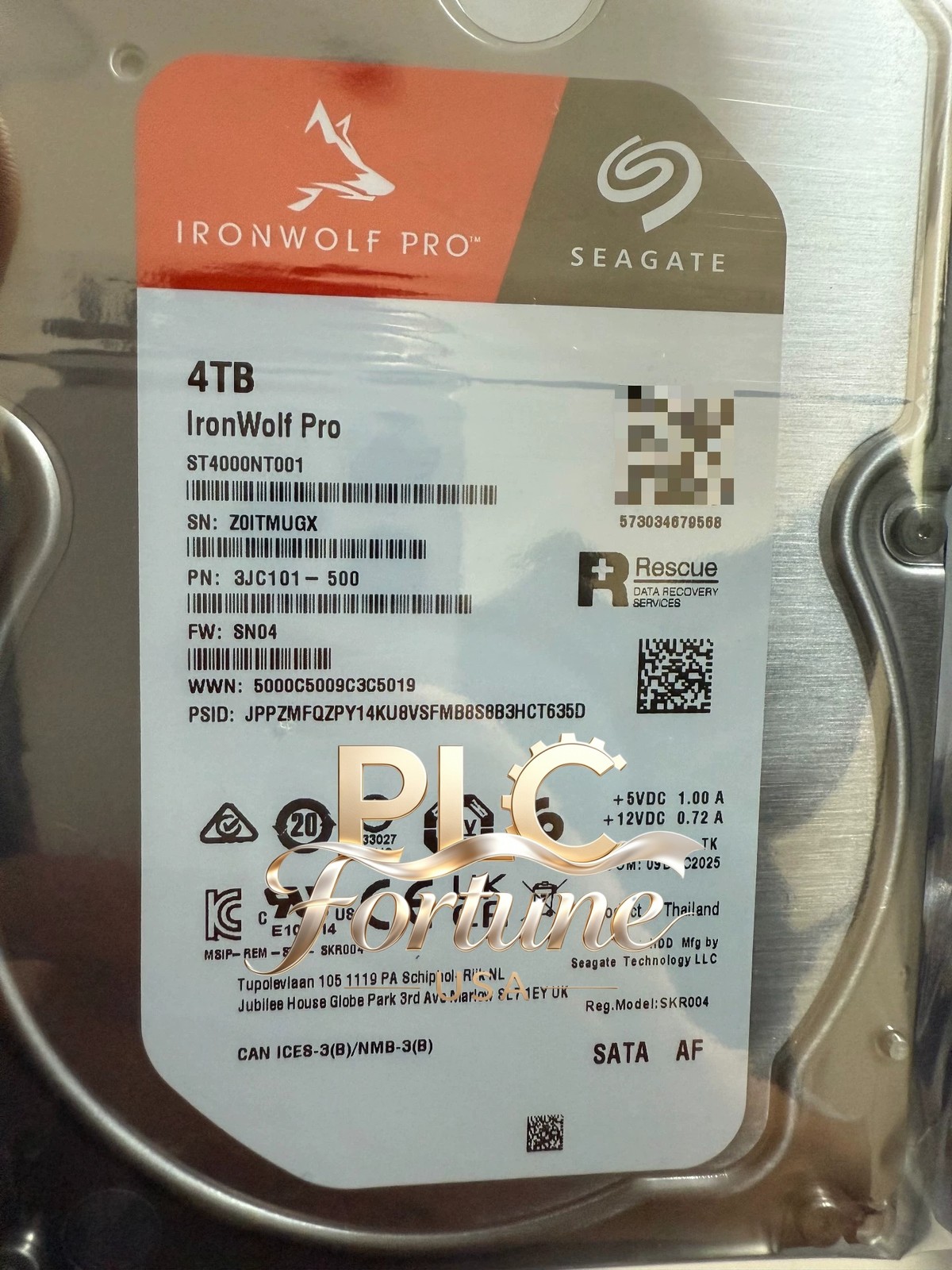 1PCS New Seagate ST4000NT001 4TB IronWolf Pro 7200RPM 256MB SATA HDD 3.5