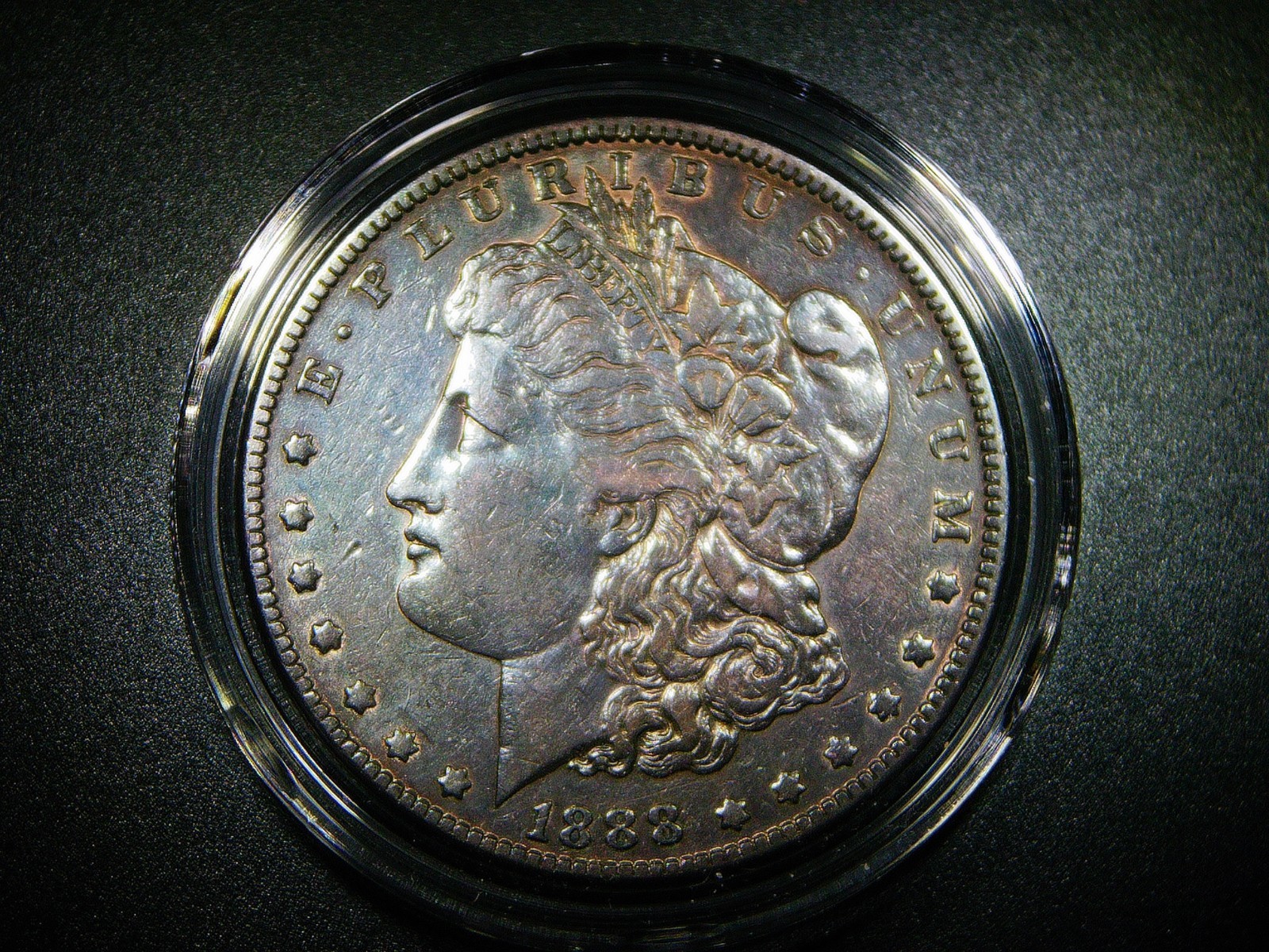 AU+ 1888 MORGAN SILVER DOLLAR BEAUTIFULLY TONED EXQUISITE COLLECTOR COIN M-1883