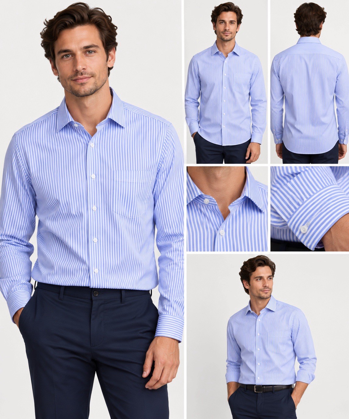 Noble House 💜 Shirt Men Large White Purple Stripe Long Sleeve Office Noble House 💜 Shirt Men Large White Purple Stripe Long Sleeve Office