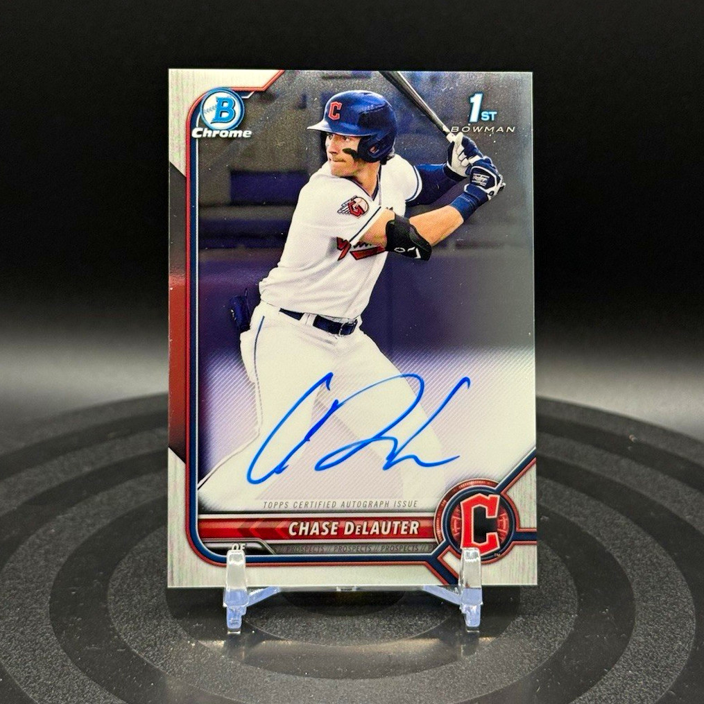 Topps 2022 Bowman Draft Chrome Draft Pick Autos Chase DeLauter RC /499 Topps 2022 Bowman Draft Chrome Draft Pick Autos Chase DeLauter RC /499