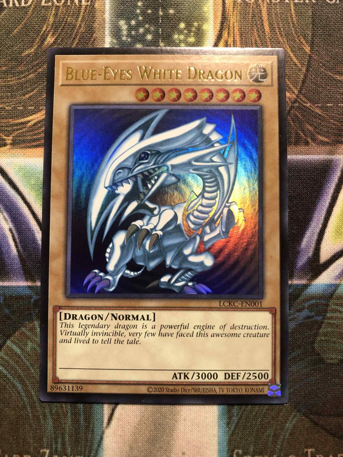 * BLUE-EYES WHITE DRAGON * 🔥 ULTRA RARE HOLOGRAPHIC (ORIGINAL ART) 🔥 YUGIOH