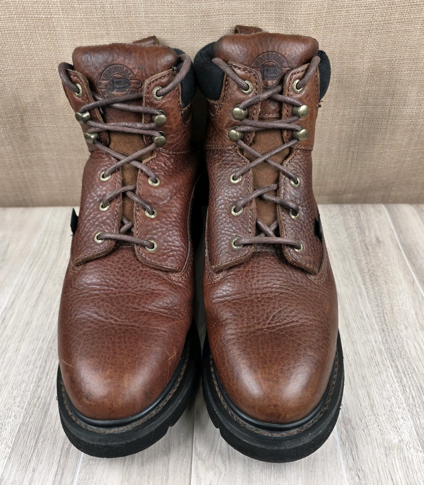 Justin Original Work Boots Style WKL748 Brown Leather Lace Up Soft Toe Mens 8.5M