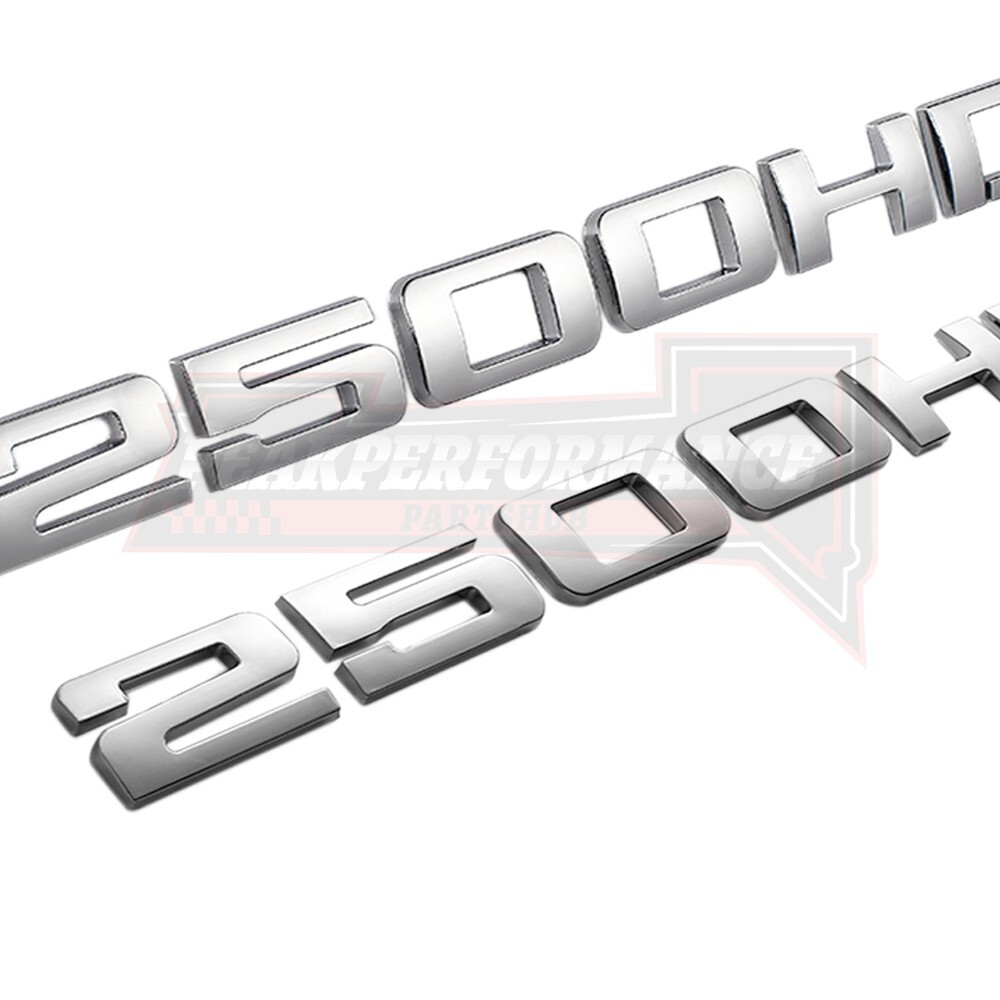 2pcs Gloss Silver  2500HD Emblem For Silverado Sierra Door Side  Badge Nameplate