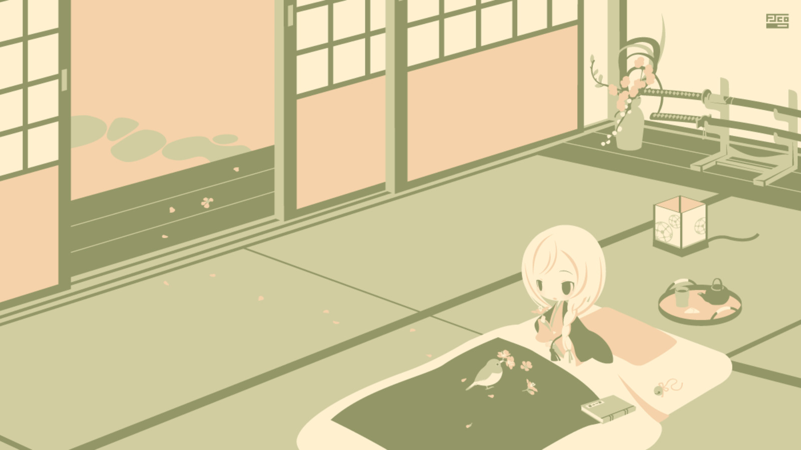 Simple Background Minimalism Chibi Girls Anime Playmat Desk Mat 24x14in Simple Background Minimalism Chibi Girls Anime Playmat Desk Mat 24x14in