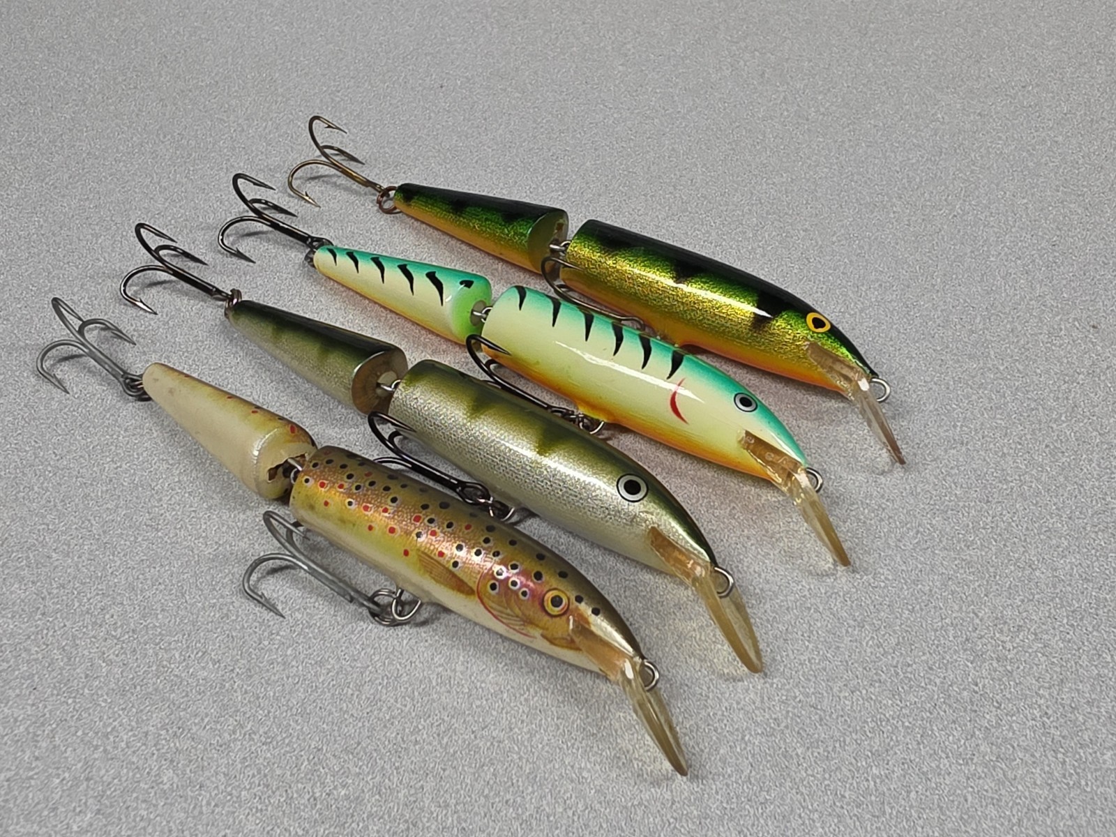 (4) Discontinued Rapala JOINTED J-13 Jerkbaits...Good Colors (4) Discontinued Rapala JOINTED J-13 Jerkbaits...Good Colors