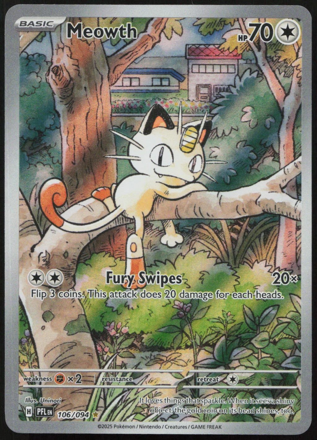 Meowth Holofoil NM Illustration Rare [PFL - 106/094]