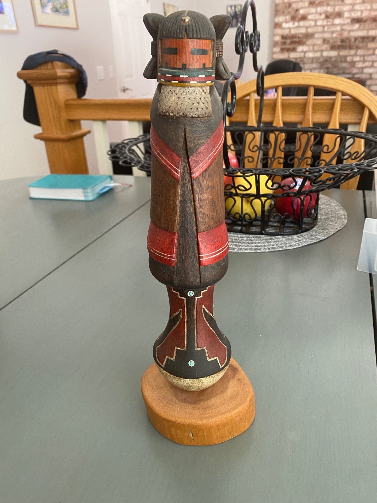 Hopi Katsin Mana Native American Kachina Doll Hand-Carved Wood & Painted