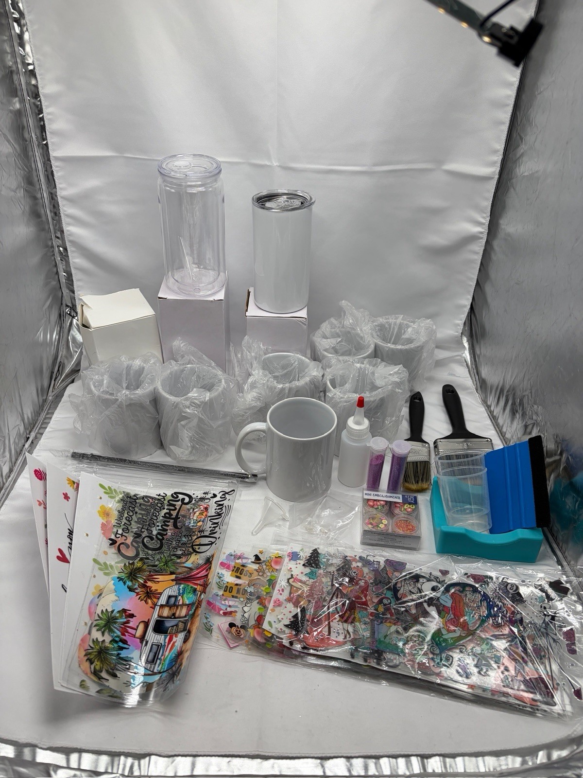 Large Sublimation Bundle Mugs Tumblers Prints Brushes Glitter & More All New Large Sublimation Bundle Mugs Tumblers Prints Brushes Glitter & More All New