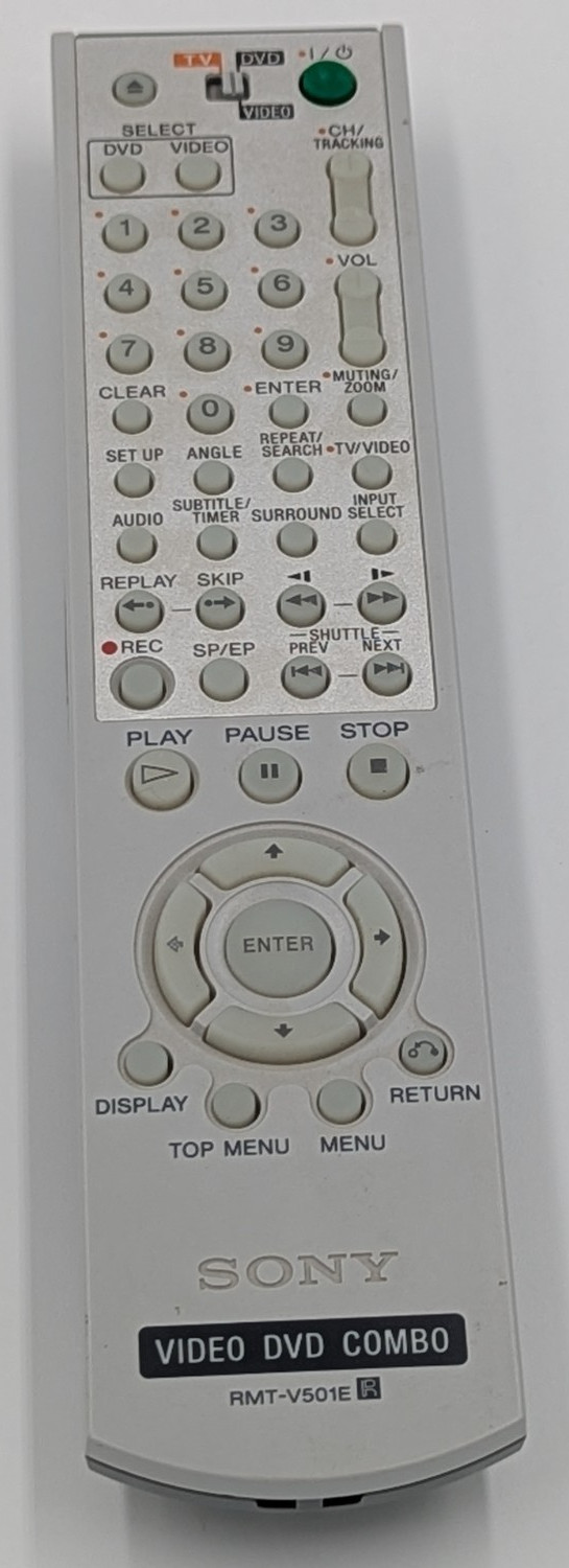 Genuine Sony RMT-V501E DVD/VCR Combo Remote Control Genuine Sony RMT-V501E DVD/VCR Combo Remote Control