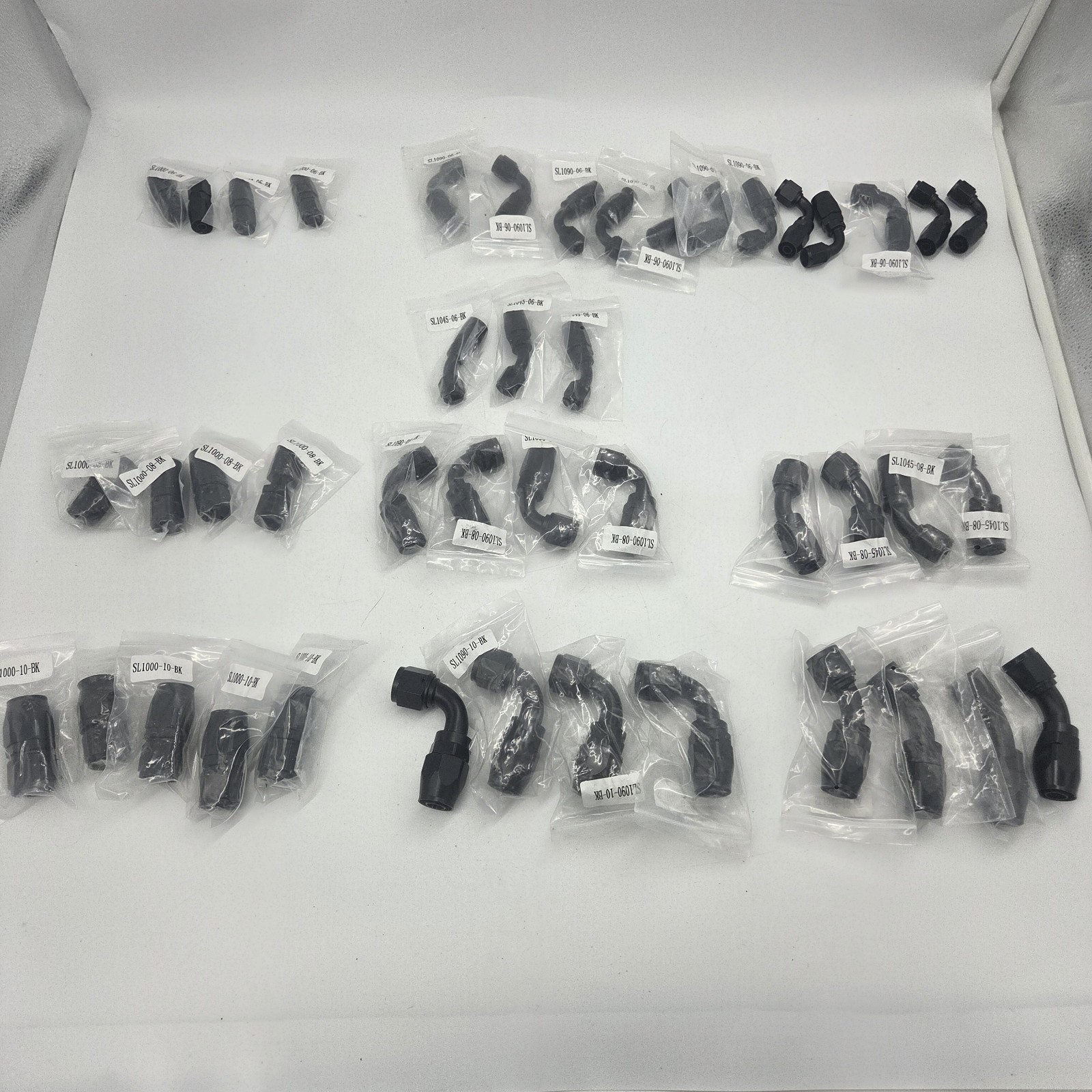 44 Pcs 6AN 8AN 10AN 90° 45° Swivel Hose End Fittings Black Braided Rubber Hose 44 Pcs 6AN 8AN 10AN 90° 45° Swivel Hose End Fittings Black Braided Rubber Hose