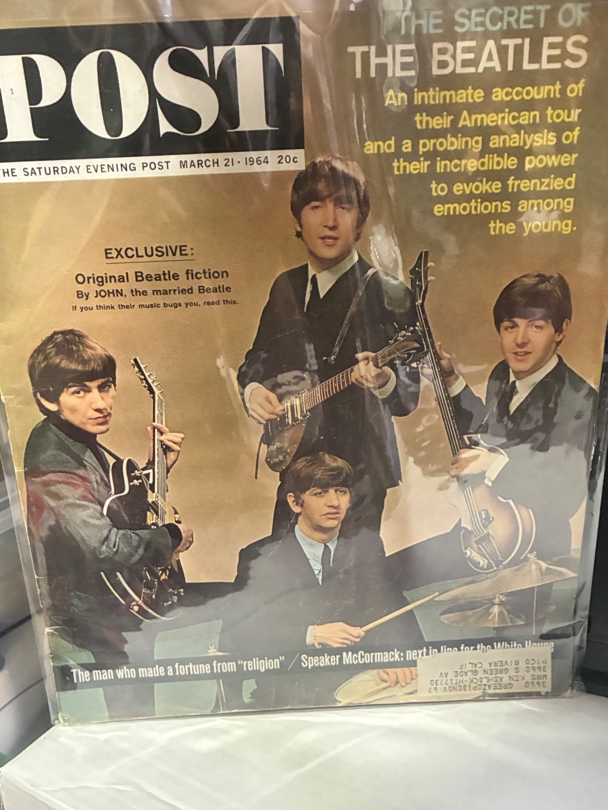 Vintage Saturday Evening Post Magazine March 21, 1964 - The Beatles Exclusive Vintage Saturday Evening Post Magazine March 21, 1964 - The Beatles Exclusive