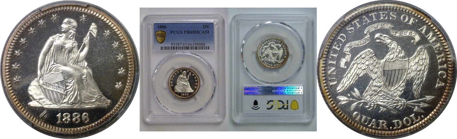 1886 Seated Liberty Quarter PCGS PR-65 DCAM 1886 Seated Liberty Quarter PCGS PR-65 DCAM