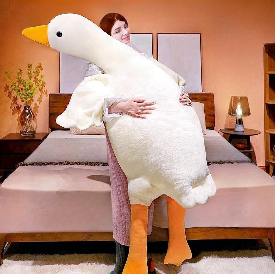 Giant White Goose Plush-75 Inch, Very Huge Body Fat Goose Stuffed Animal, 6 Foot Giant White Goose Plush-75 Inch, Very Huge Body Fat Goose Stuffed Animal, 6 Foot
