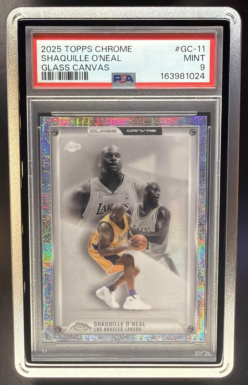 2025-26 Topps Chrome Shaquille O'Neal #GC-11 Glass Canvas SSP Lakers PSA 9 2025-26 Topps Chrome Shaquille O'Neal #GC-11 Glass Canvas SSP Lakers PSA 9