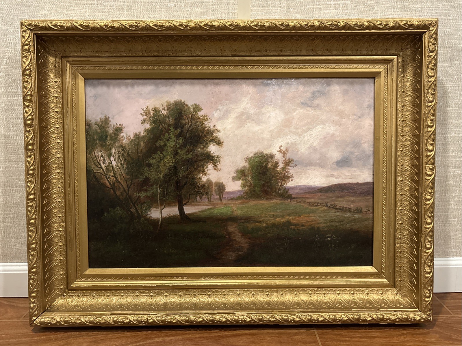 Antique 19th C. Hudson River School Style Oil On Canvas Painting In Period Frame Antique 19th C. Hudson River School Style Oil On Canvas Painting In Period Frame