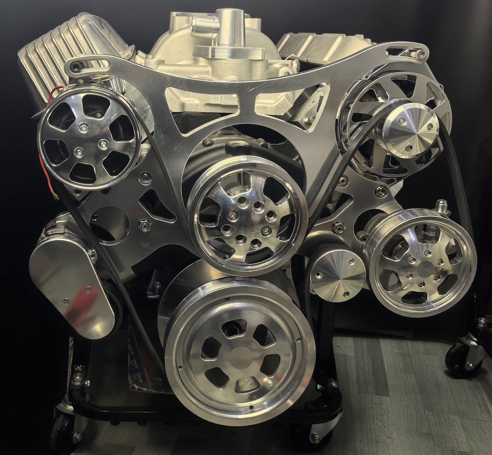 BBC 396 454 Polish Aluminum Complete Serpentine All Inclusive Kit A/C ALT PS LWP