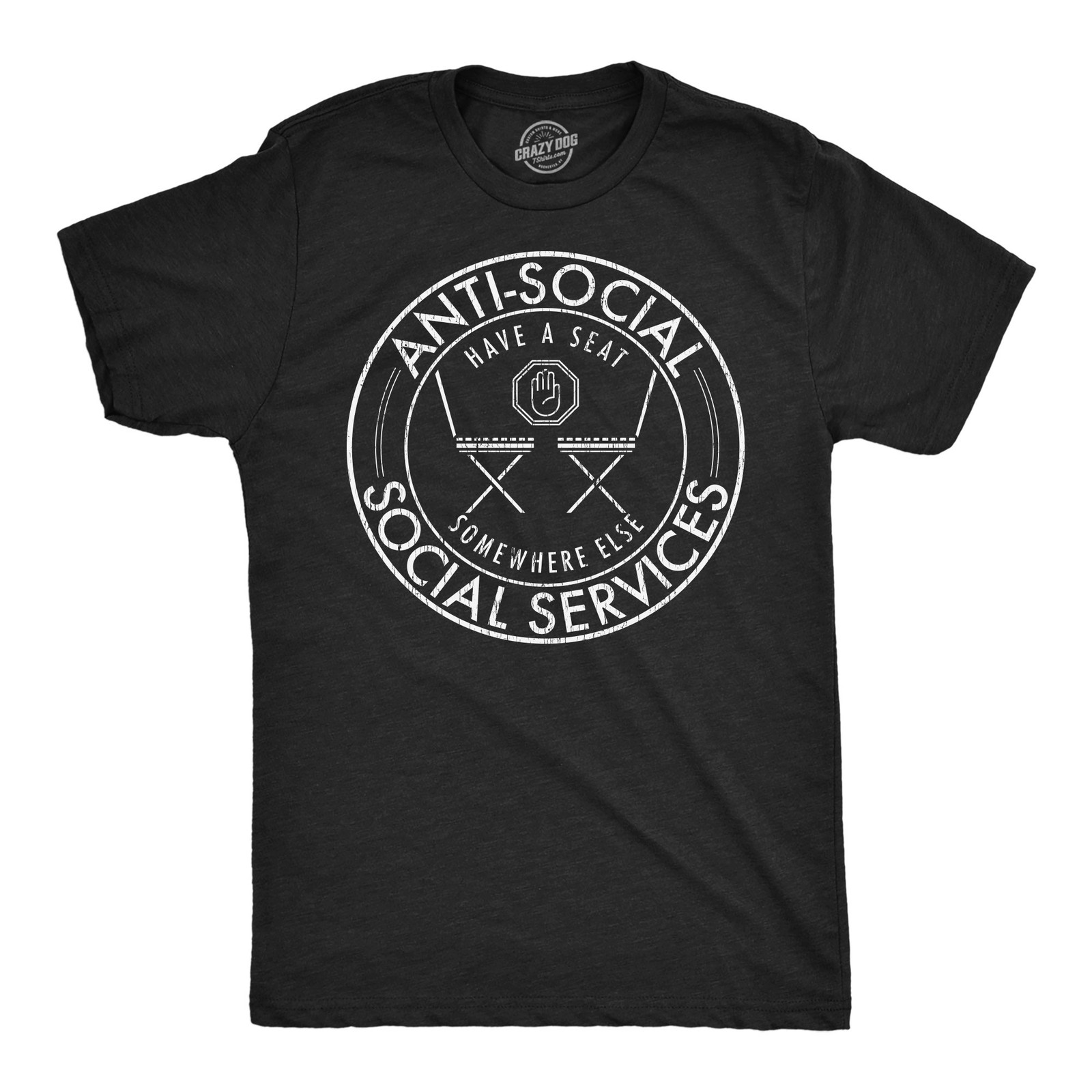 Mens Funny T Shirts Anti Social Social Services Tee For Men