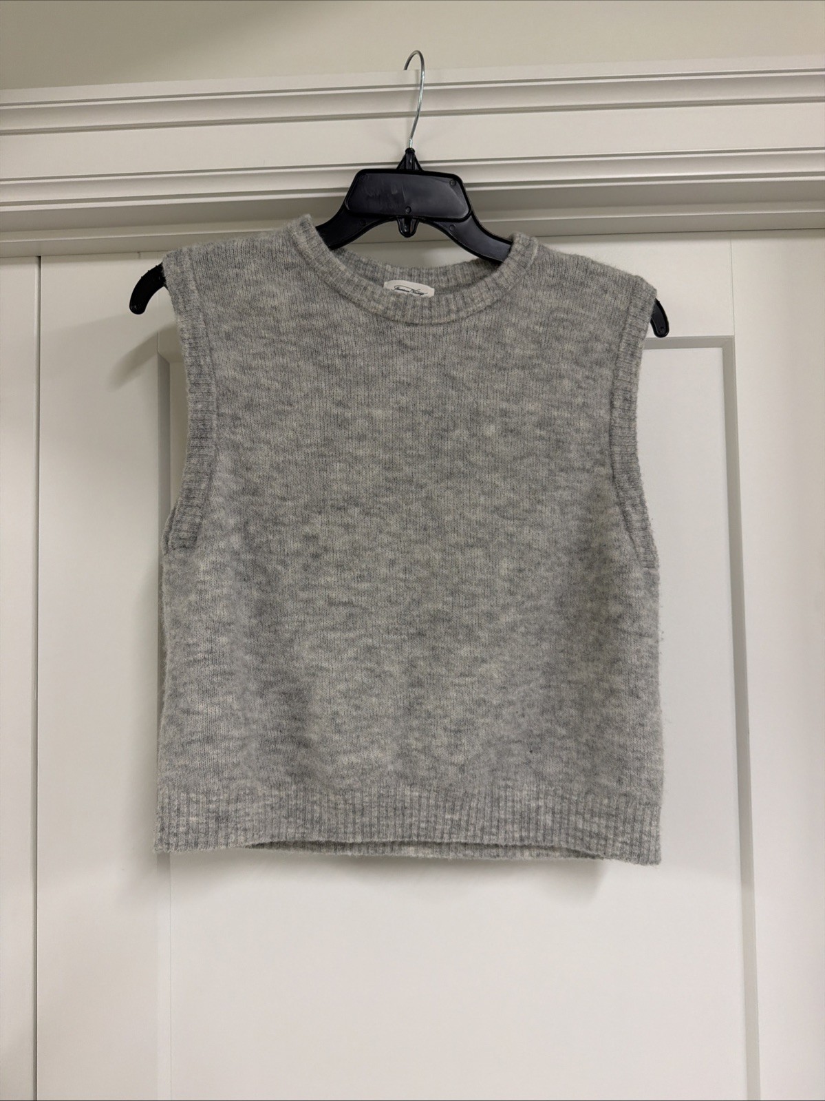 American Vintage Women\'s Vitow Knitted Light Grey Sweater Vest Size S