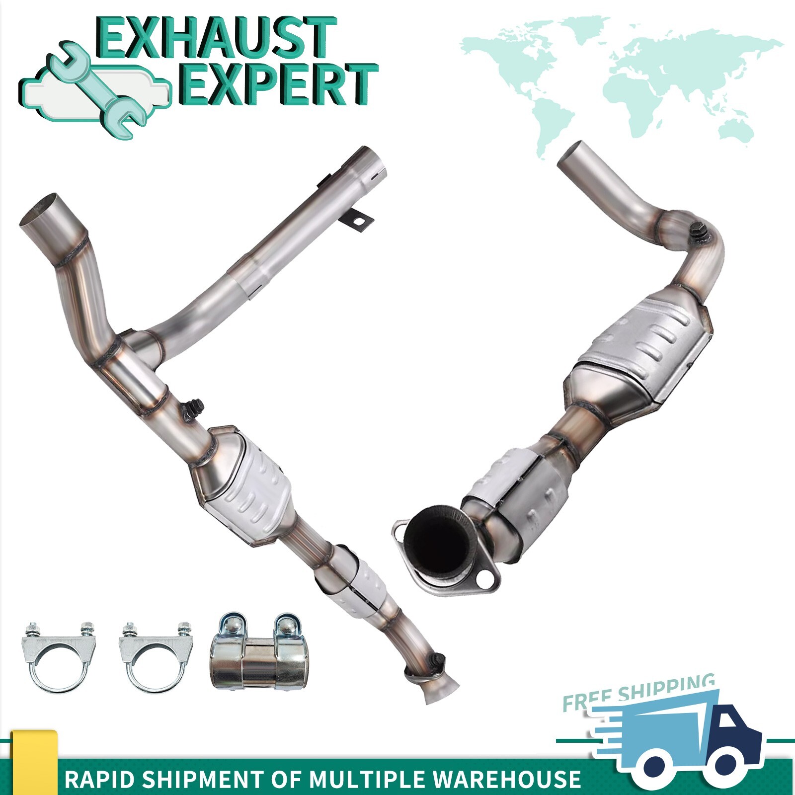 4WD Left&Right Catalytic Converter For FORD F-150 1999-2003 5.4L