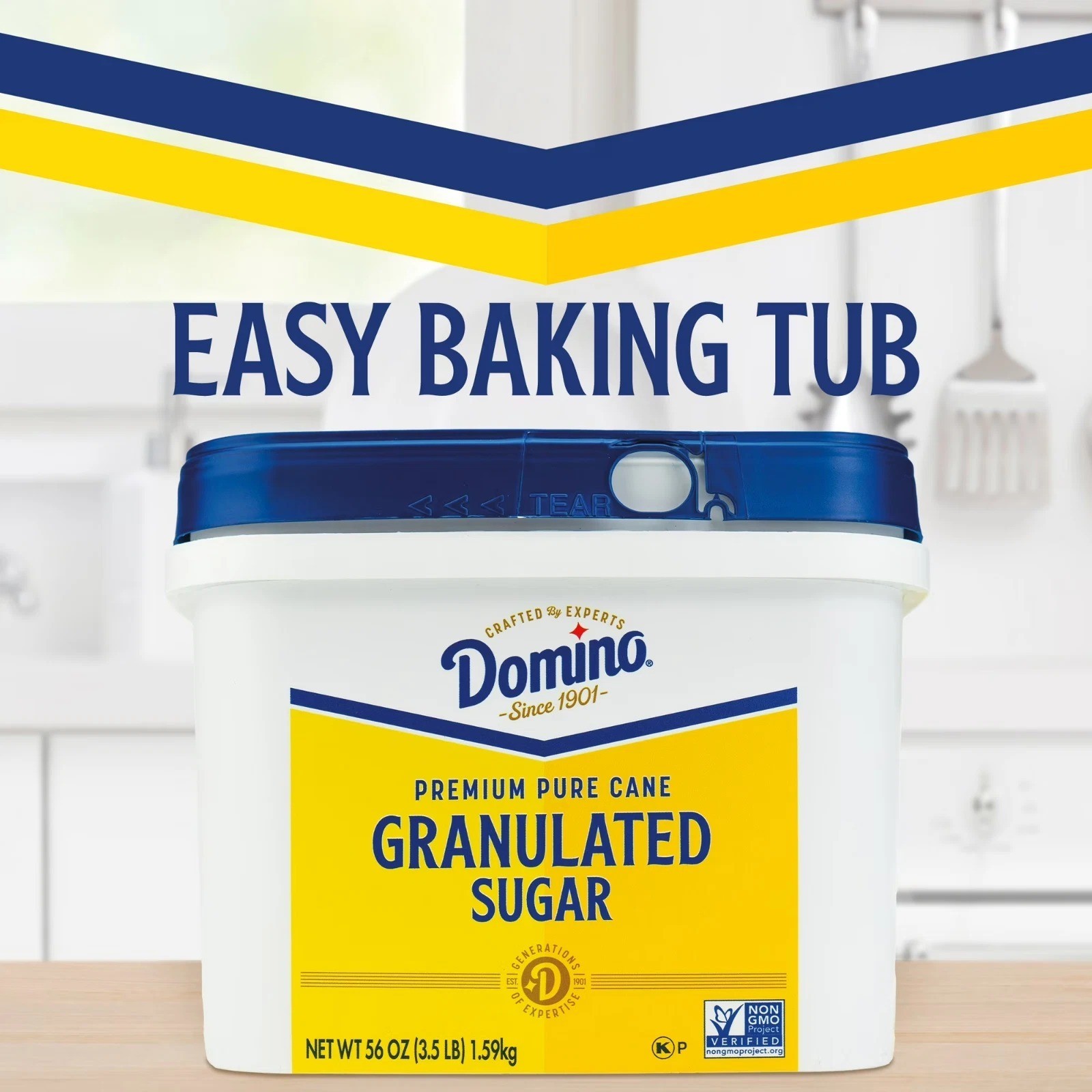 Domino Premium Pure Cane Granulated Sugar, 3.5 lb Tub