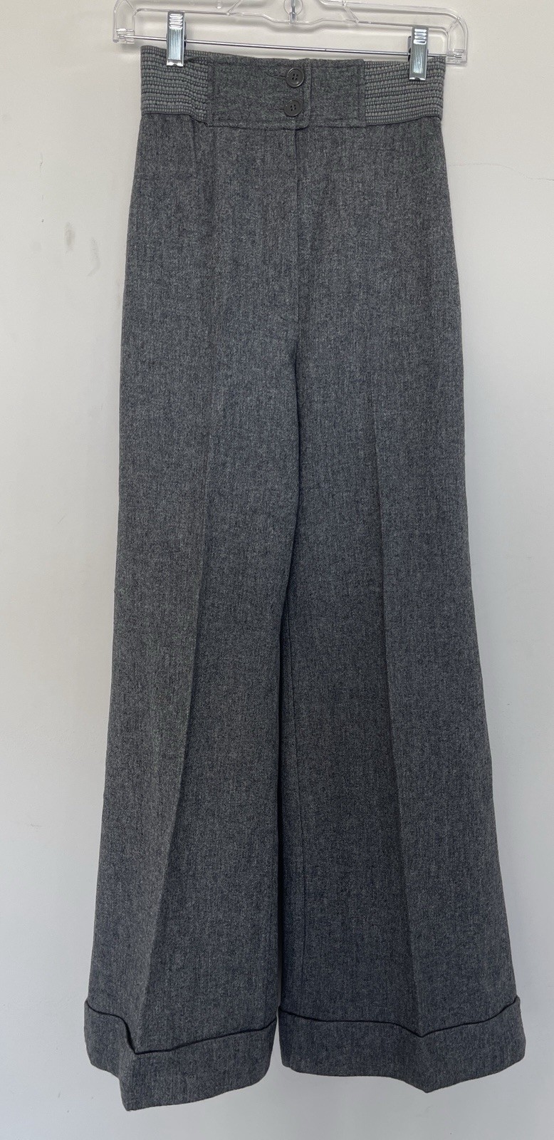 Vtg Bobbie Brooks ‘70’s Gray Wool Bell Bottom Cuff Pants Sz 4 Vtg Bobbie Brooks ‘70’s Gray Wool Bell Bottom Cuff Pants Sz 4
