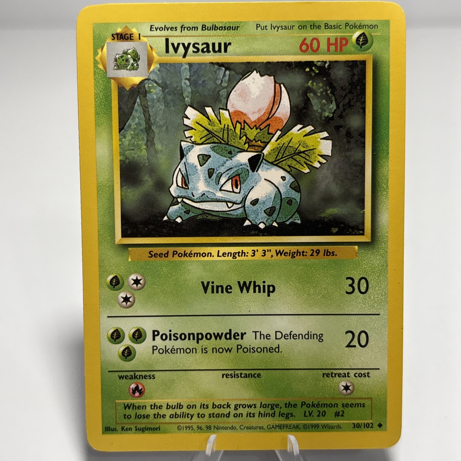 Pokémon TCG Ivysaur Base Set, Unlimited Uncommon Card 30/102 WOTC Pokémon TCG Ivysaur Base Set, Unlimited Uncommon Card 30/102 WOTC