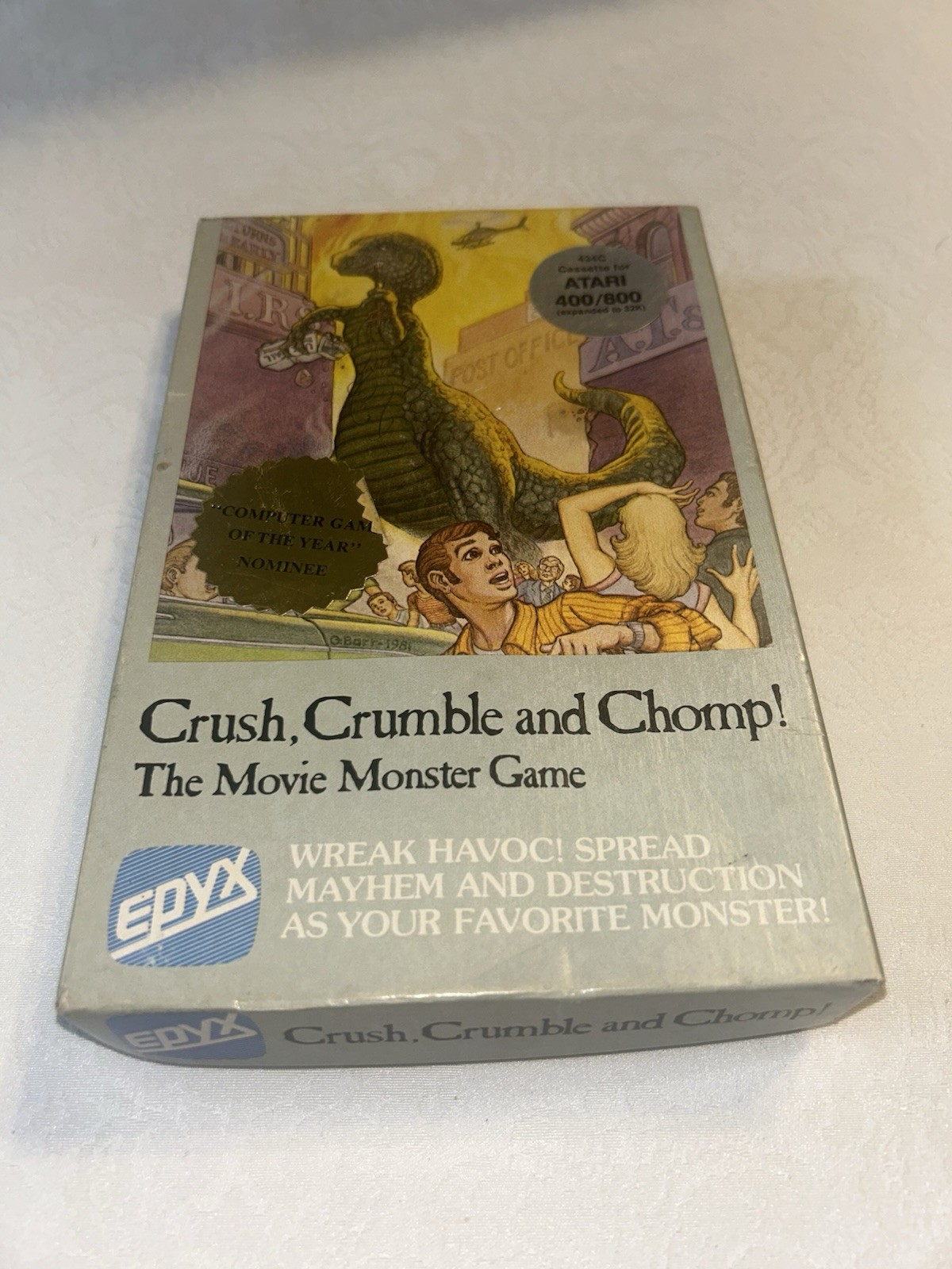 Crush, Crumble and Chomp EPYX for Atari Cassette Tape Vintage Video Game