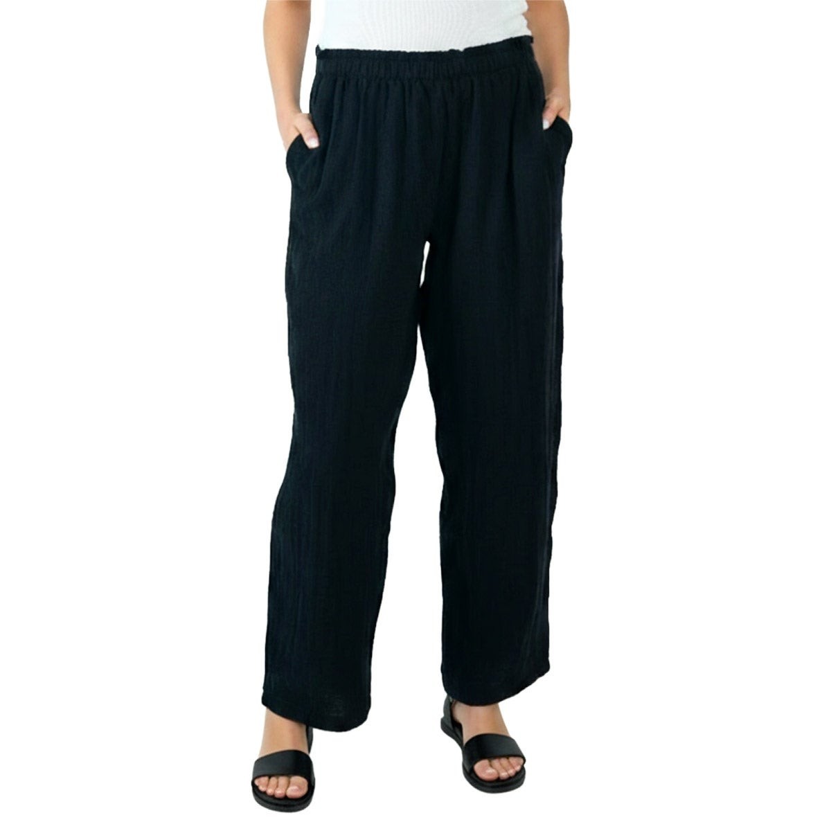Coldwater Creek Women\'s Cotton Gauze Pull-On Pant Coldwater Creek Women\'s Cotton Gauze Pull-On Pant