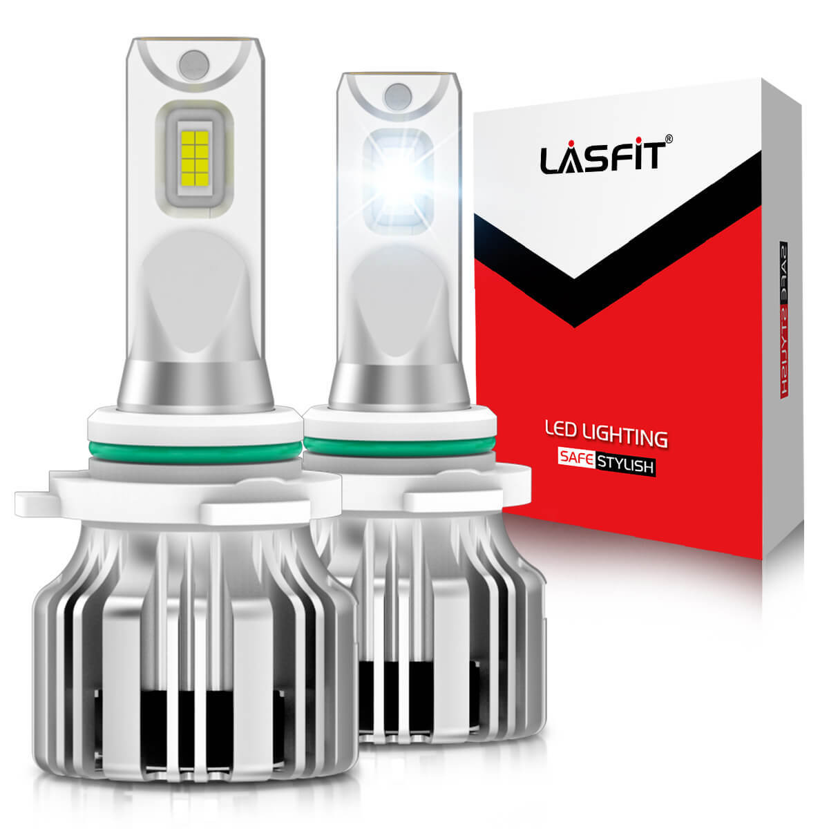 Lasfit 9006 LED Headlight Bulbs Conversion Kit Low Beam 6000K 5000LM White 2Pcs