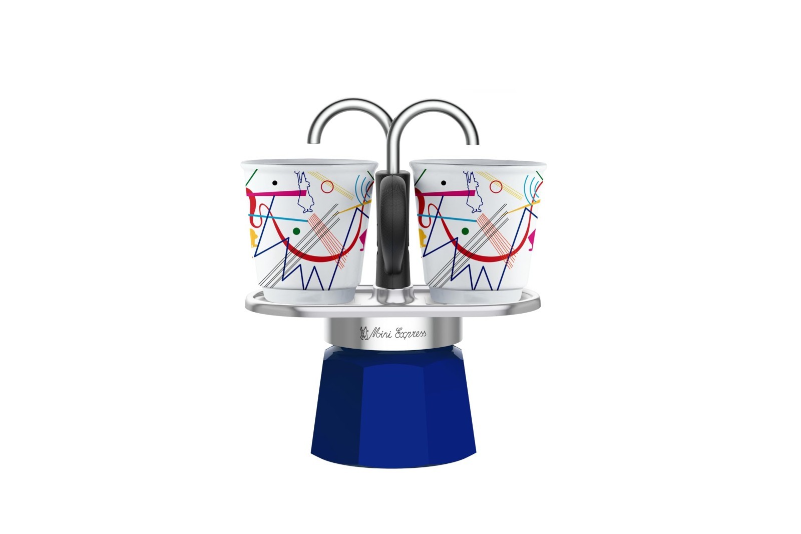 Bialetti Mini Express Kandinsky 2 Cup Stovetop Espresso Maker Set 0001407-NP Bialetti Mini Express Kandinsky 2 Cup Stovetop Espresso Maker Set 0001407-NP